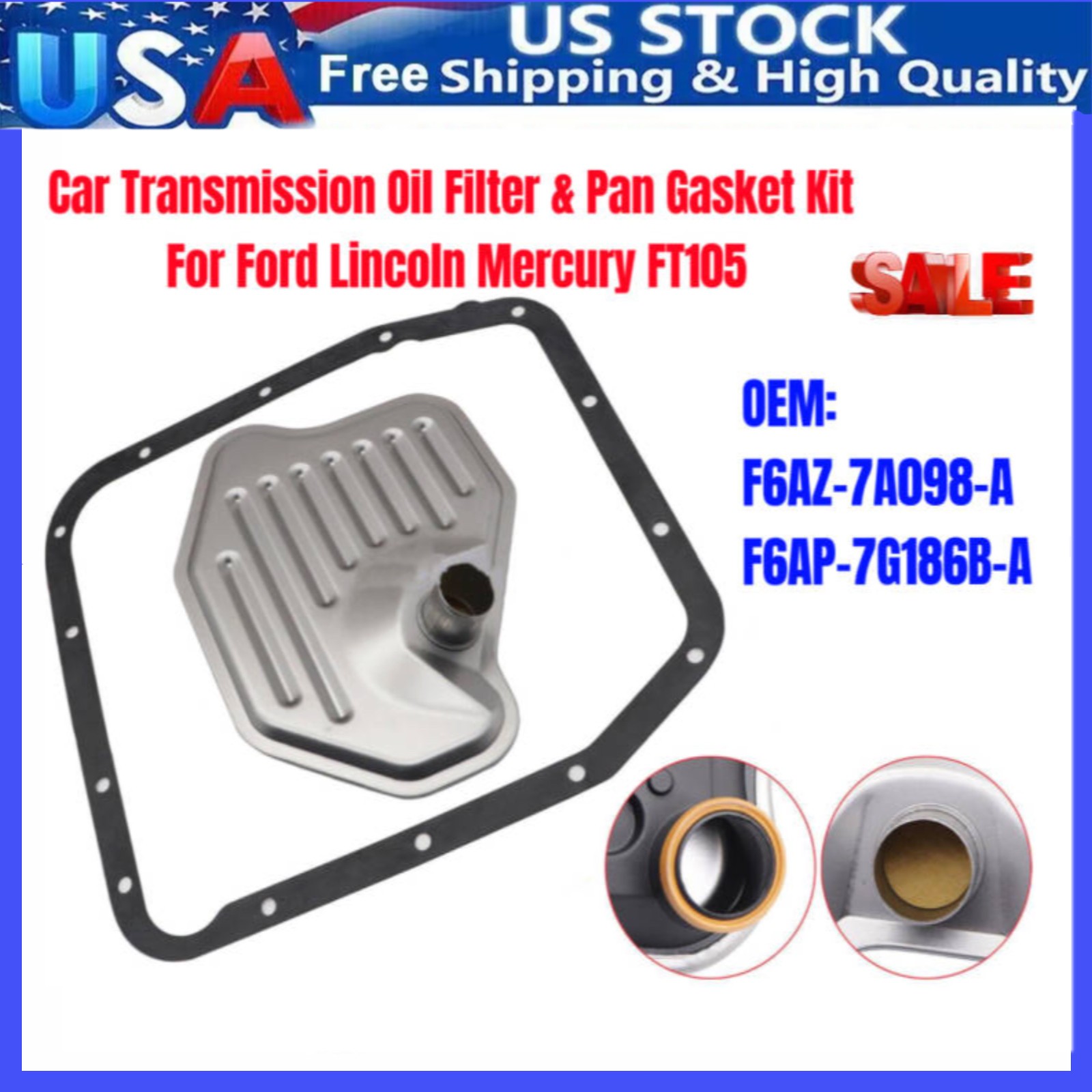 Transmission Oil Filter & Pan Gasket Kit F6AP7G186BA FOR FORD LINCOLN MERCURY US