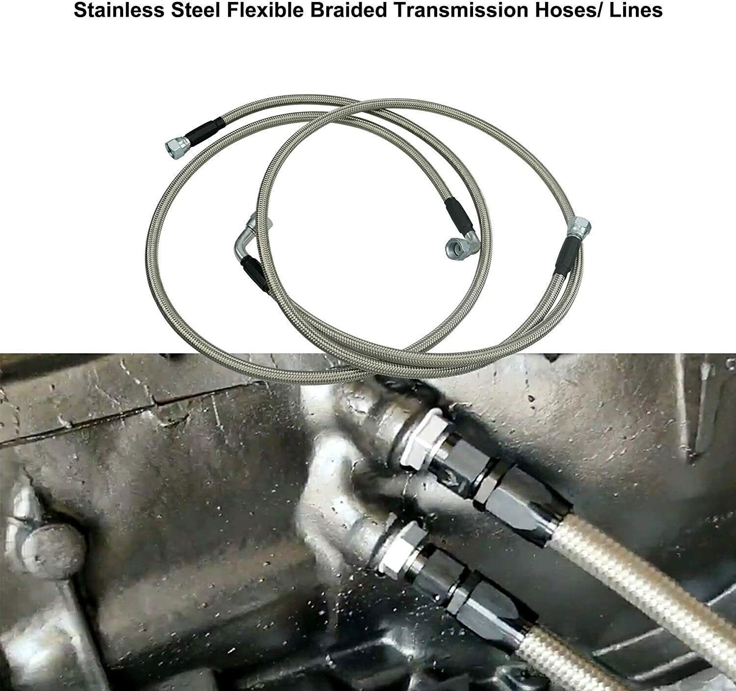 Transmission Cooler Lines 52″ Stainless Steel Braided for TH350 700R4 TH400 AN6