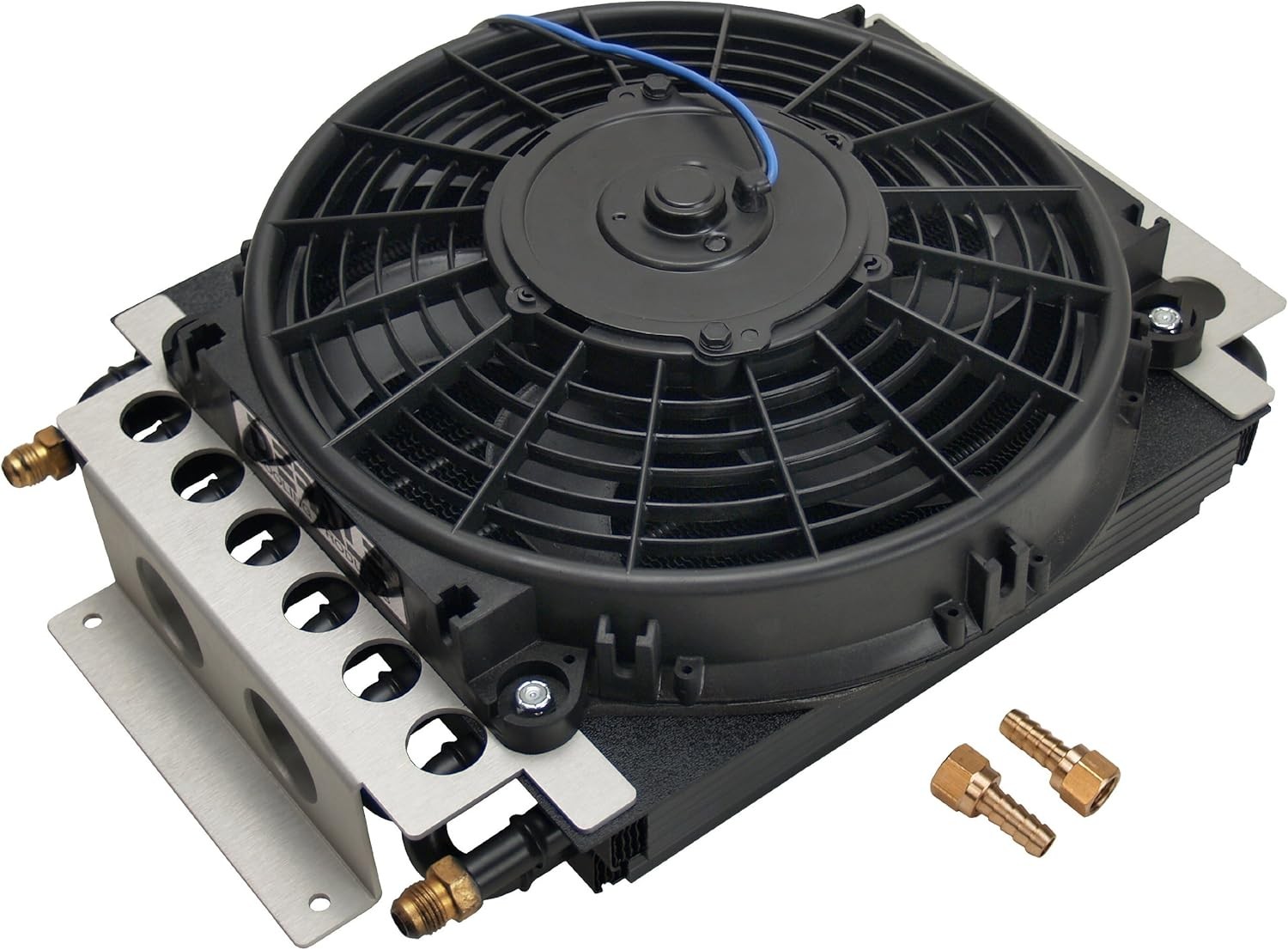 Fluid Cooler and Fan, 15-3/4 x 11-1/2 x 5 in, Tube Type, 6 AN Male…