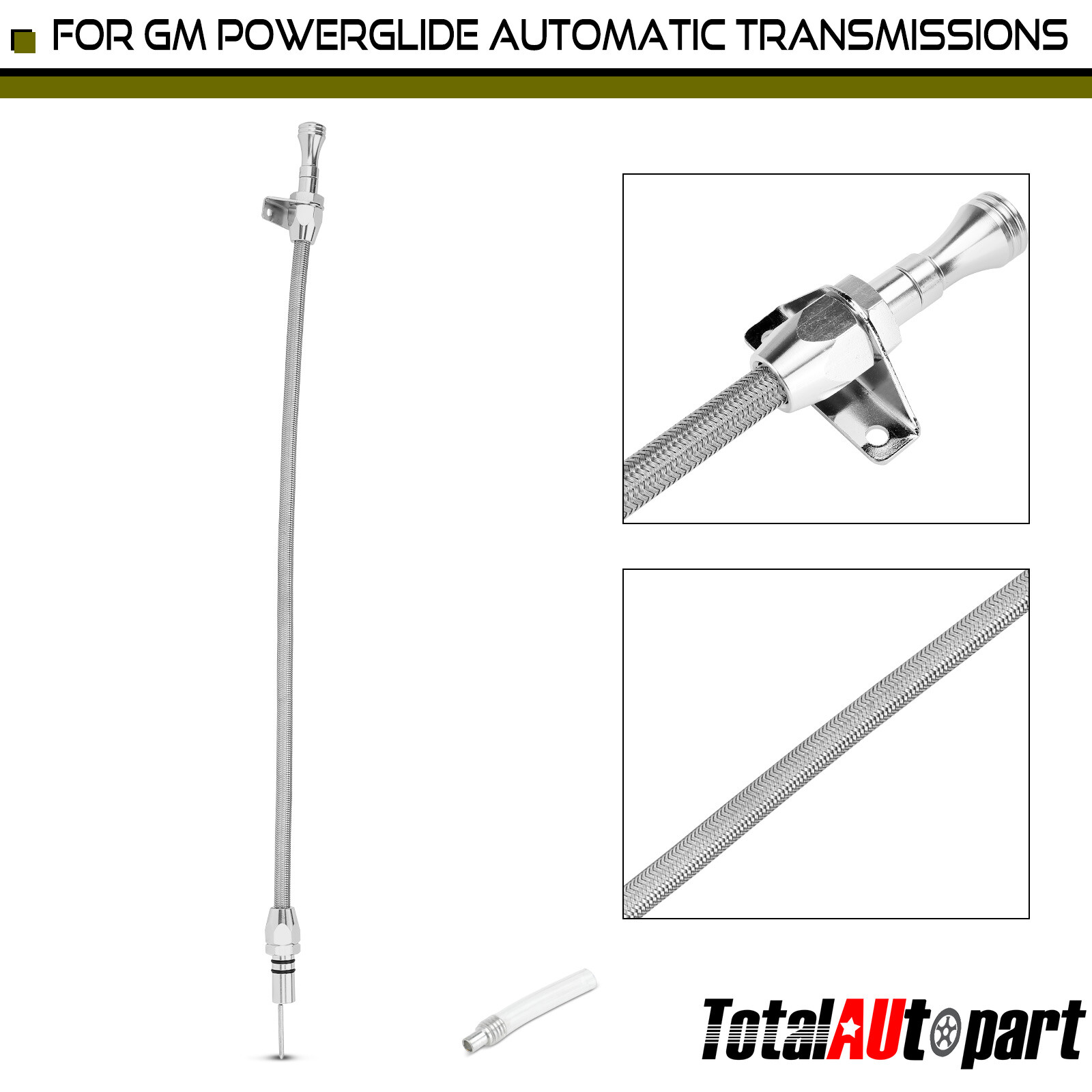 Flex Braided Transmission Fluid Dipstick Firewall Mount for Chevy Suburban GMC