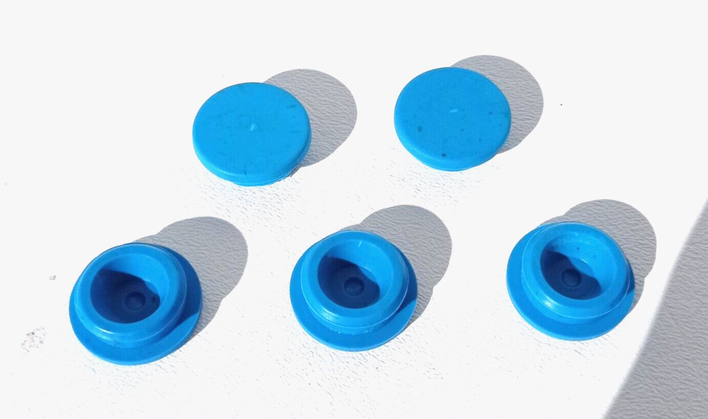5 Pcs 359-5915 Mini Hub Cap Vent Plug PL5915 Blue Wheel Replacement NEW