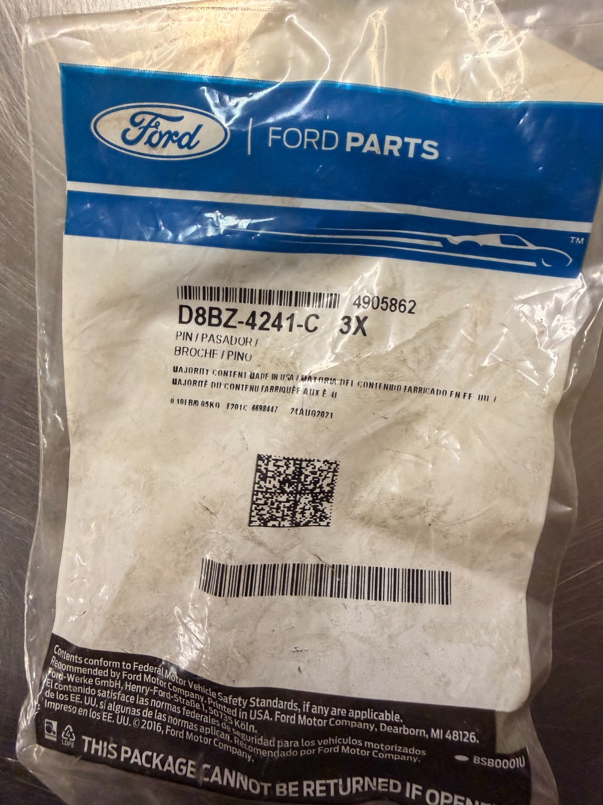 OEM Ford D8BZ-4241-C Differential Pinion Shaft Lock Pin Rear Axle Locking Pin