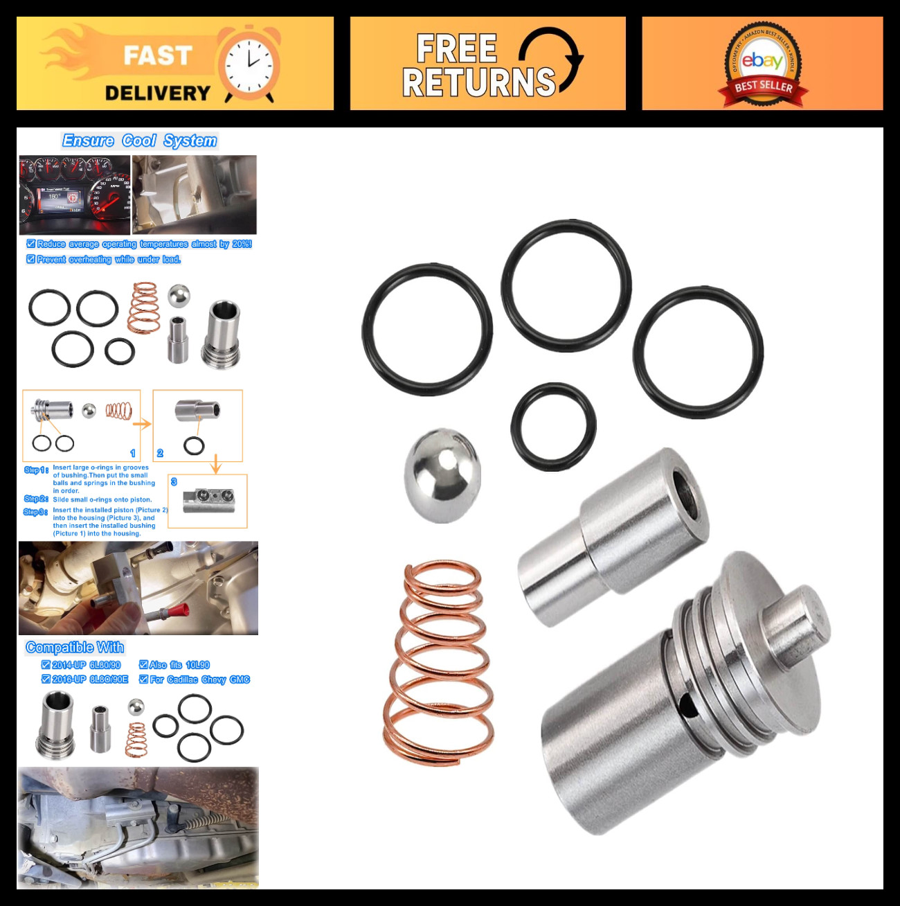 Transmission Cooling System Upgrade Kit for GM 6L80 6L90 8L80 8L90E 10L90 – Supe