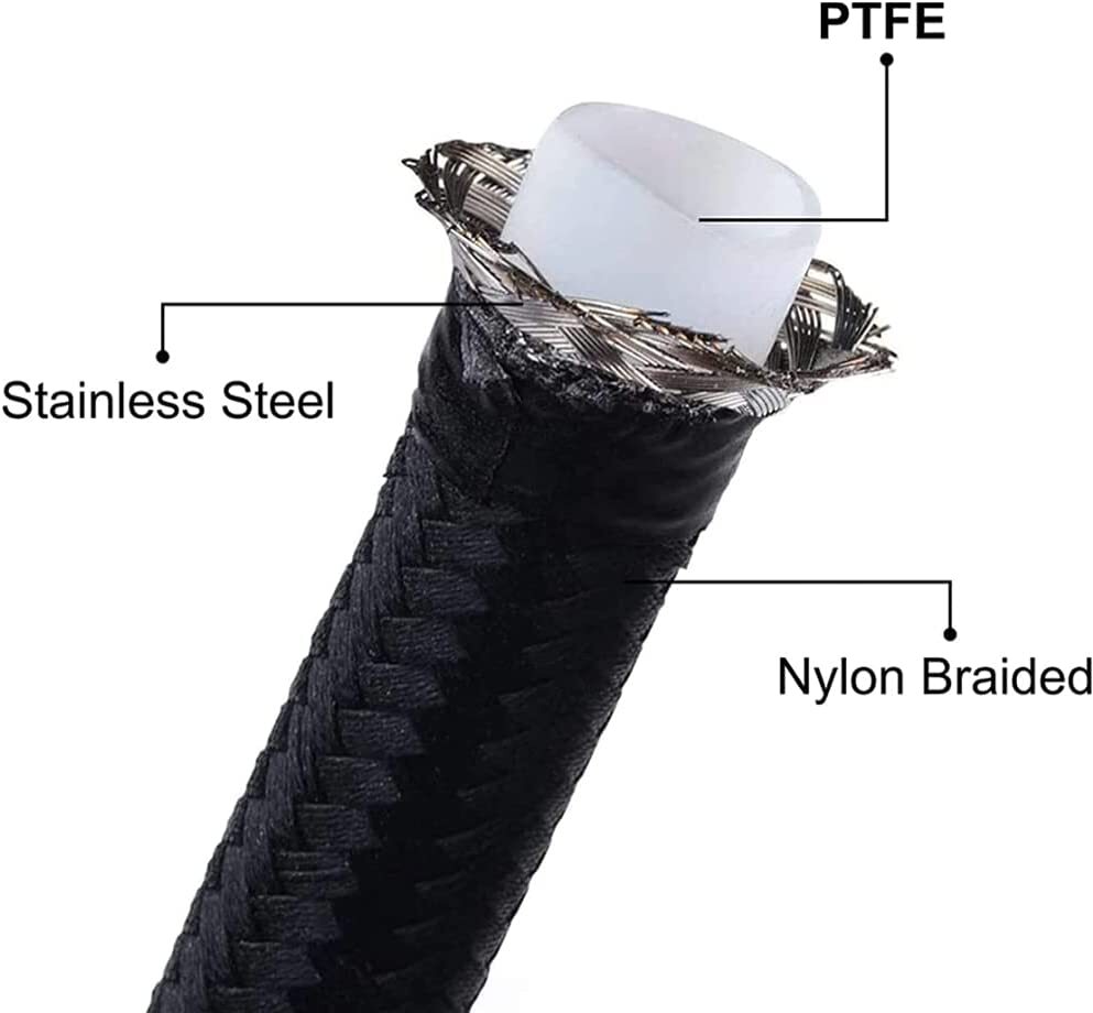 6AN transmission cooler line Compatible with 4L60 700R4 TH350 TH400 Braided Line