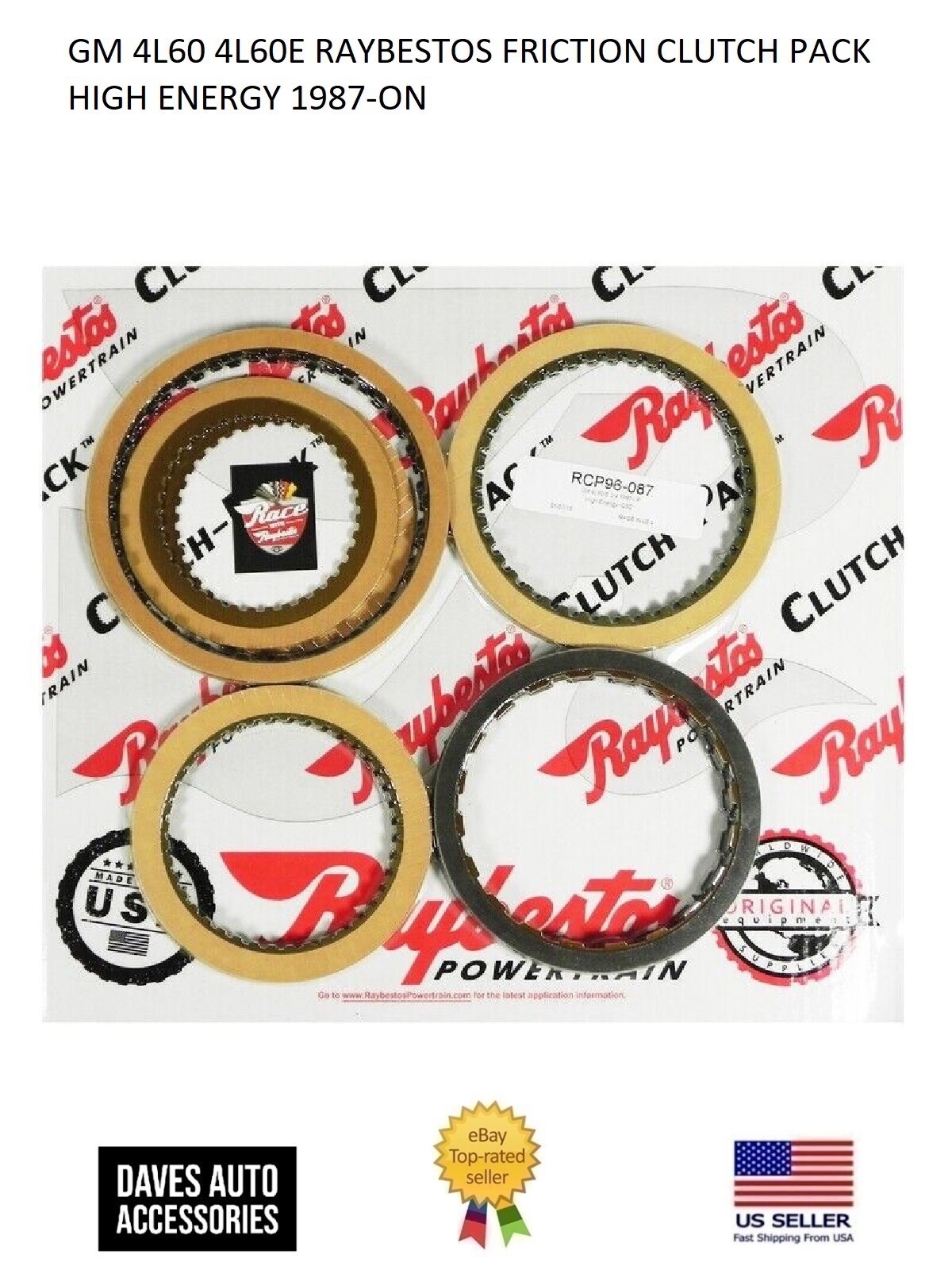 Powertrain Friction Clutch Plates Pack #RCP96-087 For 1987-ON GM 4L60/4L60E