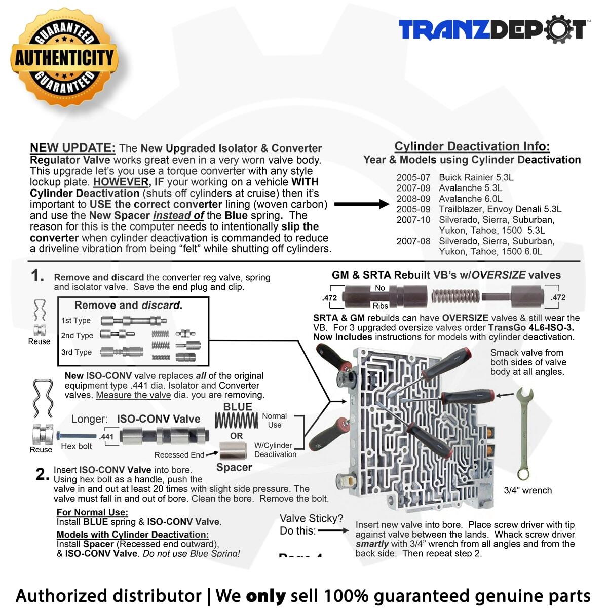 TransGo 4L60E SHIFT KIT (#SK 4L60E)