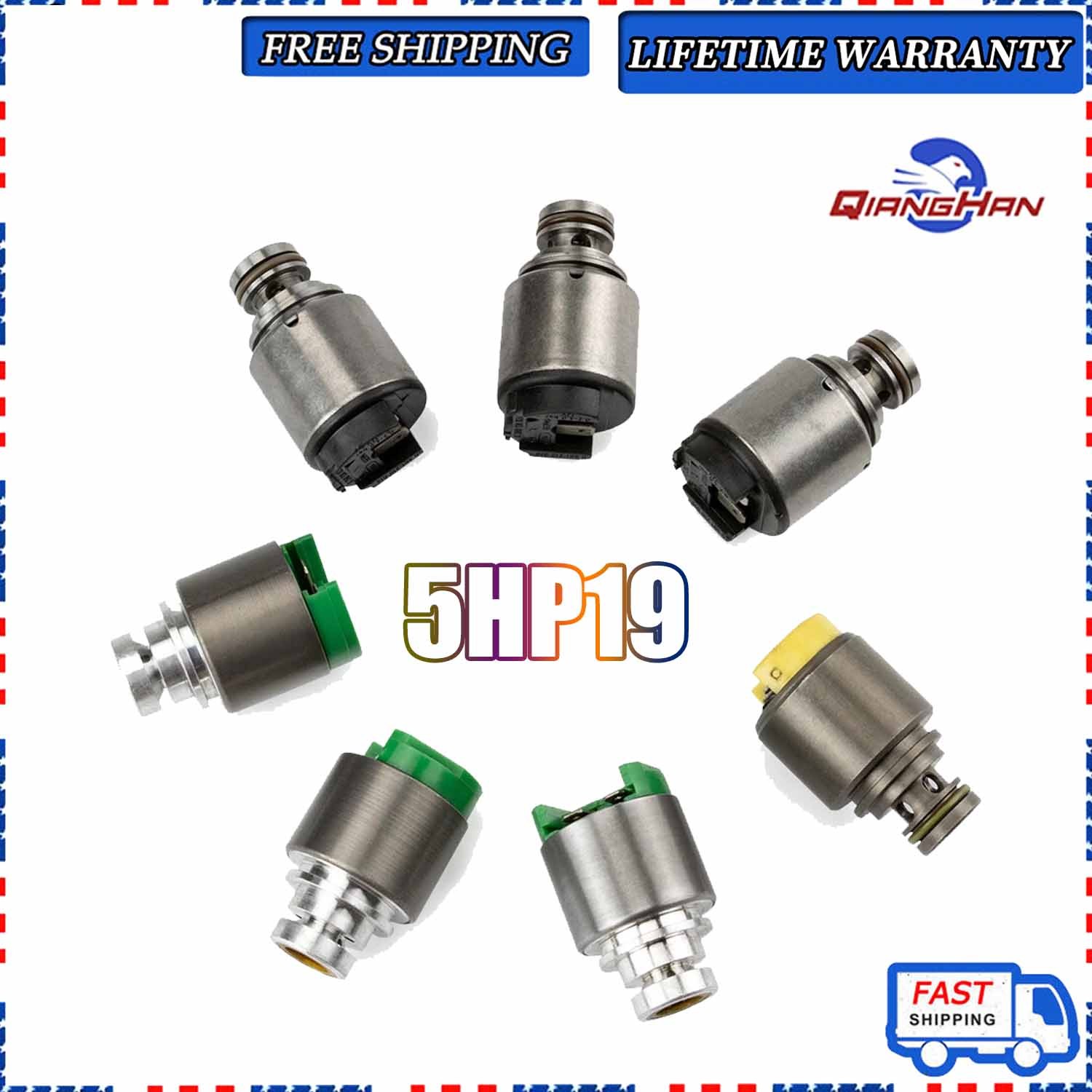 7X Transmission Solenoids Kit 5HP19 For 5-SPEED BMW AUDI Porsche /WV 4WD AWD RWD