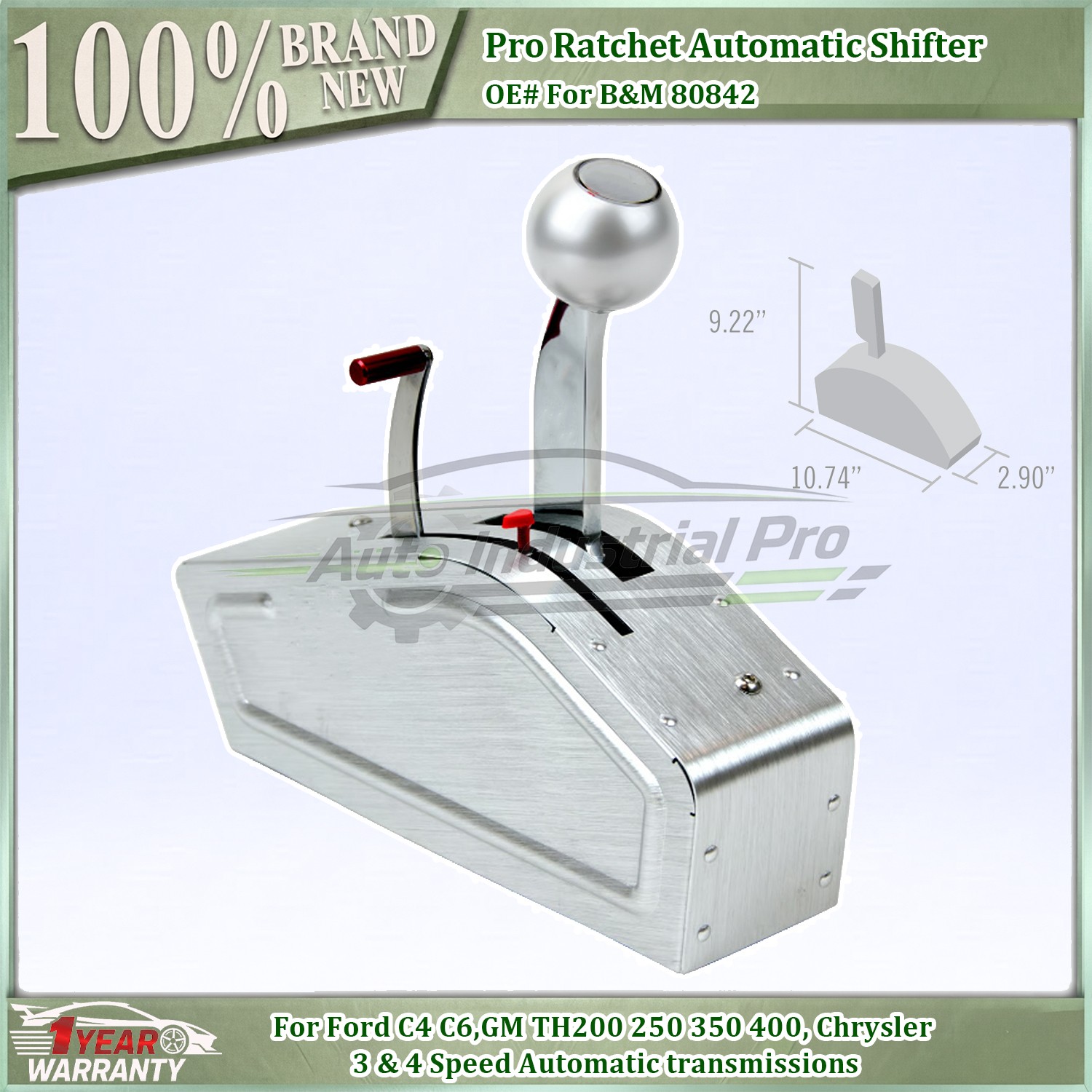 For B&M 80842 Pro Ratchet Automatic Shifter for 3 & 4 Speed Transmission NEW