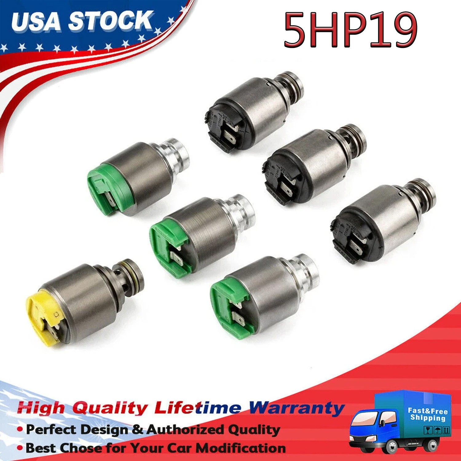 7 PCS 5HP19 Pressure Regulator.Transmission Solenoids Kit For BMW/AUDI/Porsche