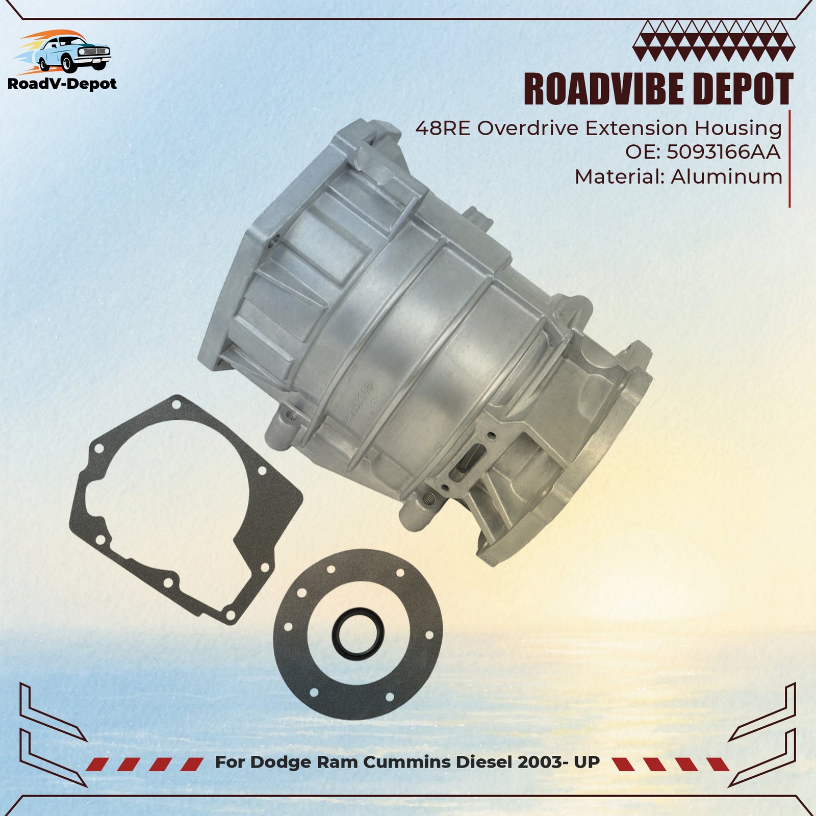 For Dodge Ram Cummins Diesel 5093166AA 2003- UP 48RE Overdrive Extension Housing