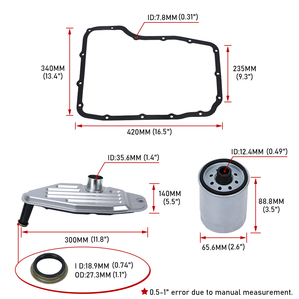 For Dodge Ram 1500 2500 3500 45RFE 545RFE 65RFE 66RFE 68 Transmission Filter Kit