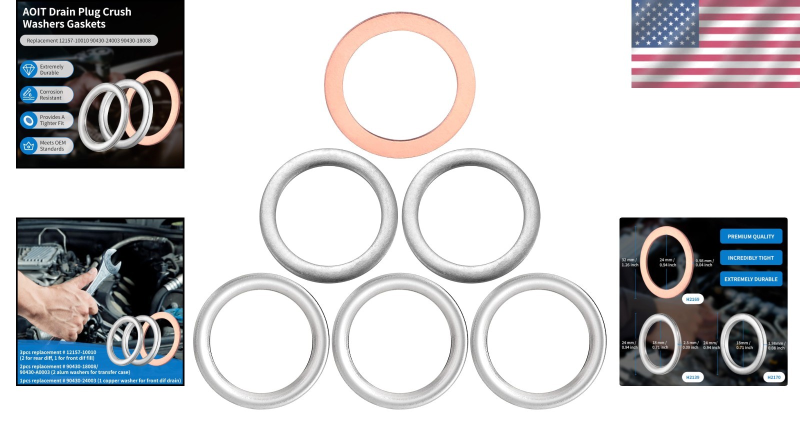 6-Pc Copper Crush Washer Set for Toyota – Leak-Proof Performance Guaranteed