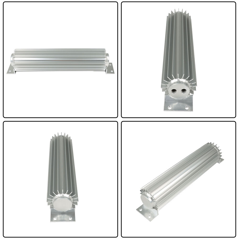 Dual Pass Aluminum Finned Transmission Oil Cooler 12″ For Hot Rod Cars Universal