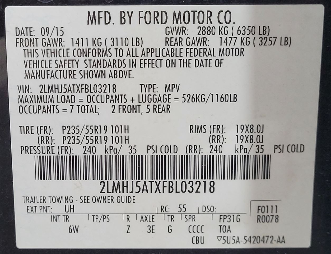 Transfer Case 3.5L Without Turbo With Tow Package Fits 10-19 FLEX 1135605