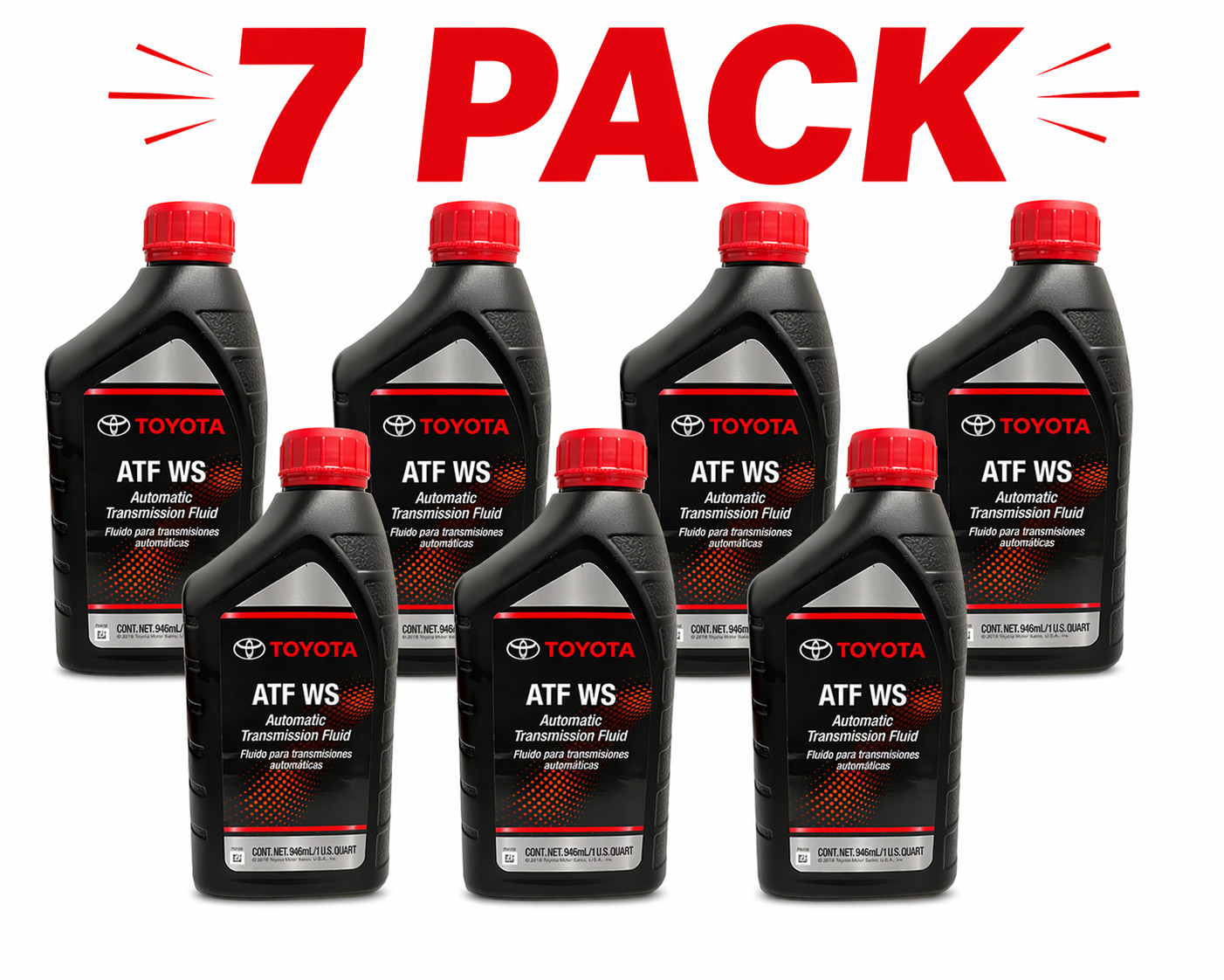 Genuine Toyota ATF WS Automatic Transmission Oil Fluid ATFWS Lexus Scion 7 Quart