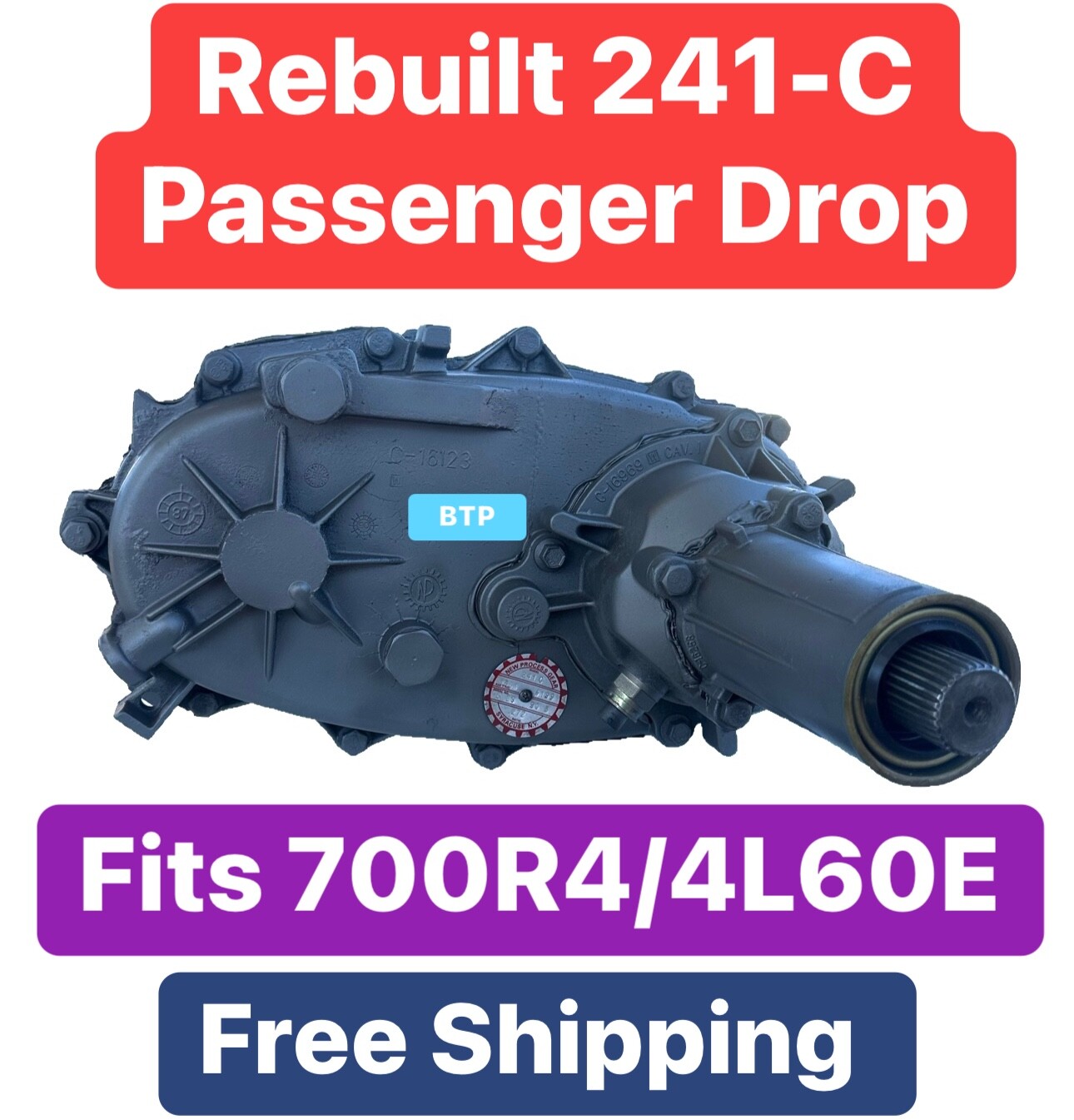 1986-UP CHEVY NP241C NP241 TRANSFER CASE PASSENGER SIDE DROP 700R4 4L60E VSS
