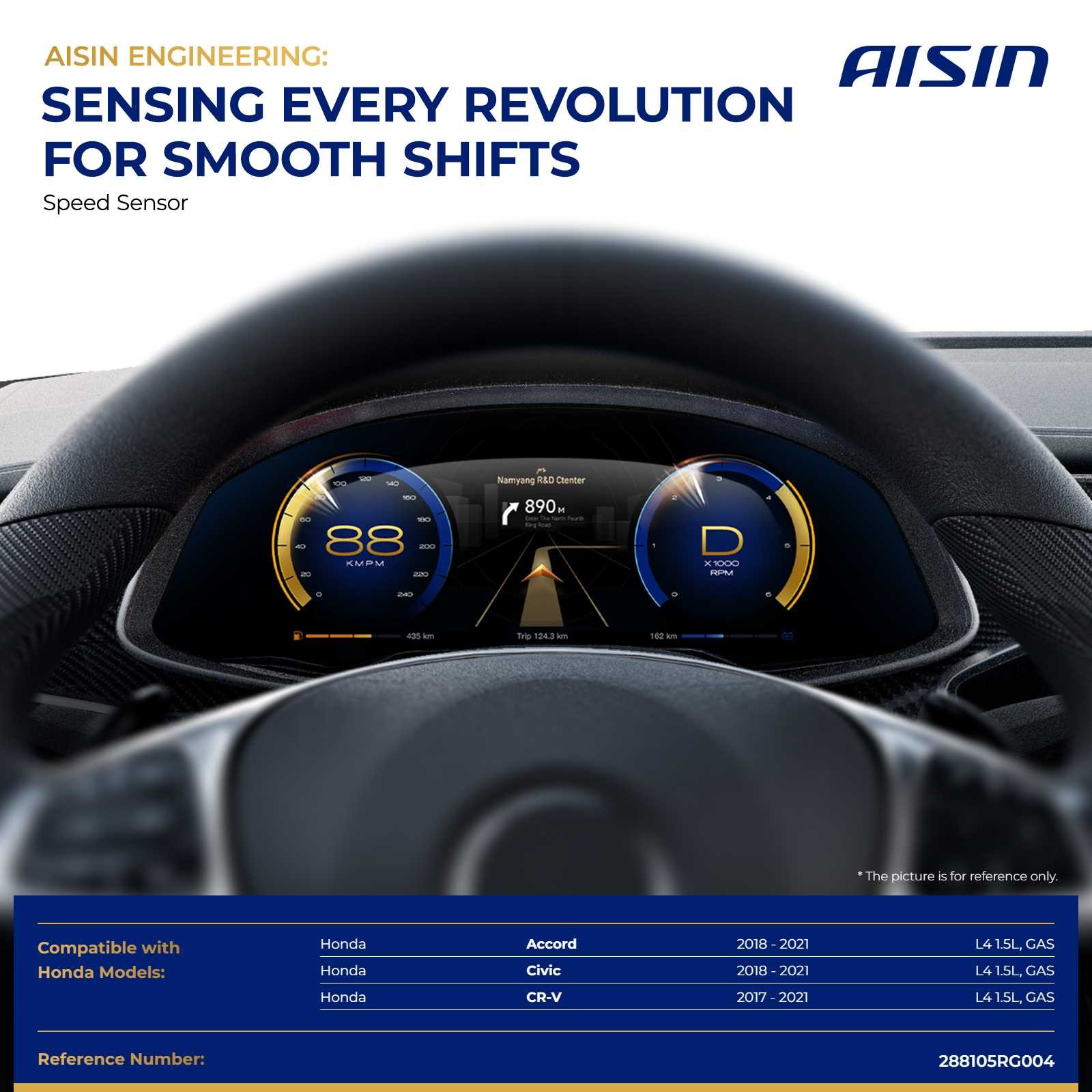 AISIN Transmission Speed Sensor for Honda CR-V Civic Accord 2017-2021 L4 1.5L