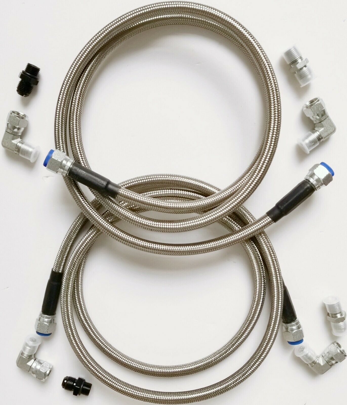 SS Braided Automatic Transmission Oil Cooler Hose lines Fittings GM 4L60E 4L65E