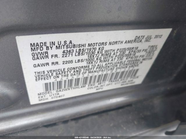 TRANSMISSION OIL COOLER OEM 2012 MITSUBISHI OUTLAN SP 1YR WRNTY 2920A103