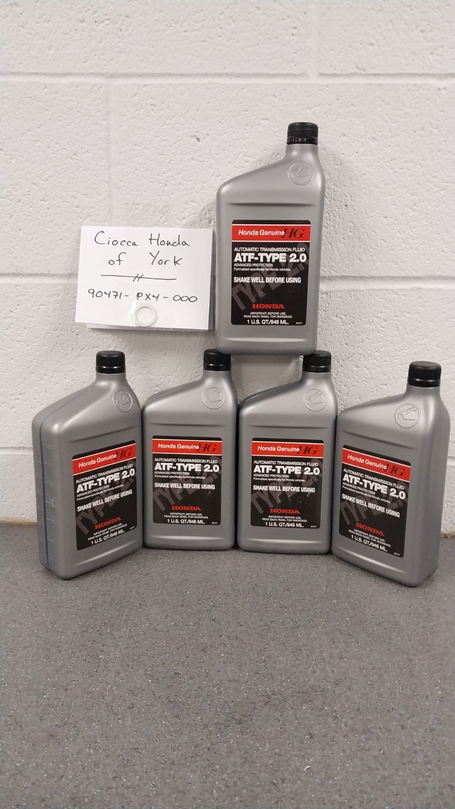 5 Quarts Honda Oem ATF Type 2.0 Fluid With Gasket NEW 08200-9015