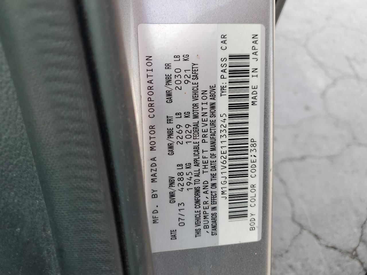 Automatic Transmission 2.5L Fits 14-15 MAZDA 6 4928355