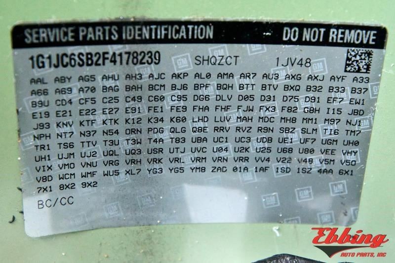 Automatic Transmission 1.4L LT LTZ ID 5GDW 24263616 Fits 2015 Chevy Sonic 695667