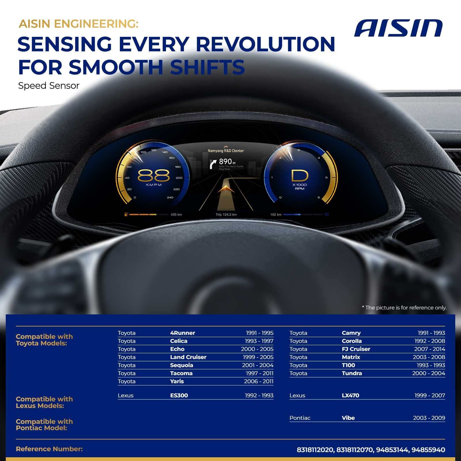 AISIN Manual Transmission Output Speed Sensor for Toyota Camry Corolla Tacoma