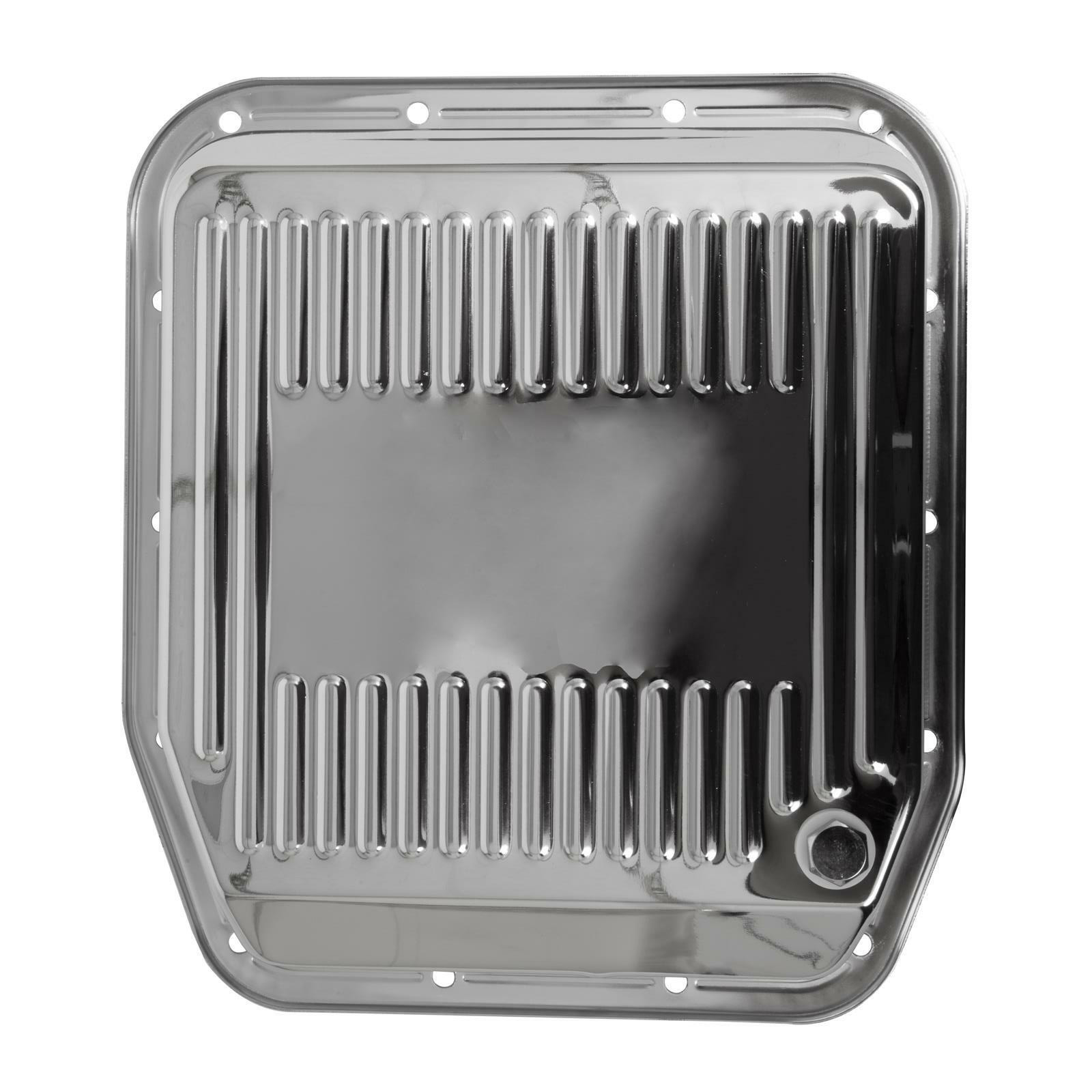 1979-93 FORD TRANSMISSION PAN AOD STOCK STEEL CHROME FINNED MUSTANG CROWN VIC