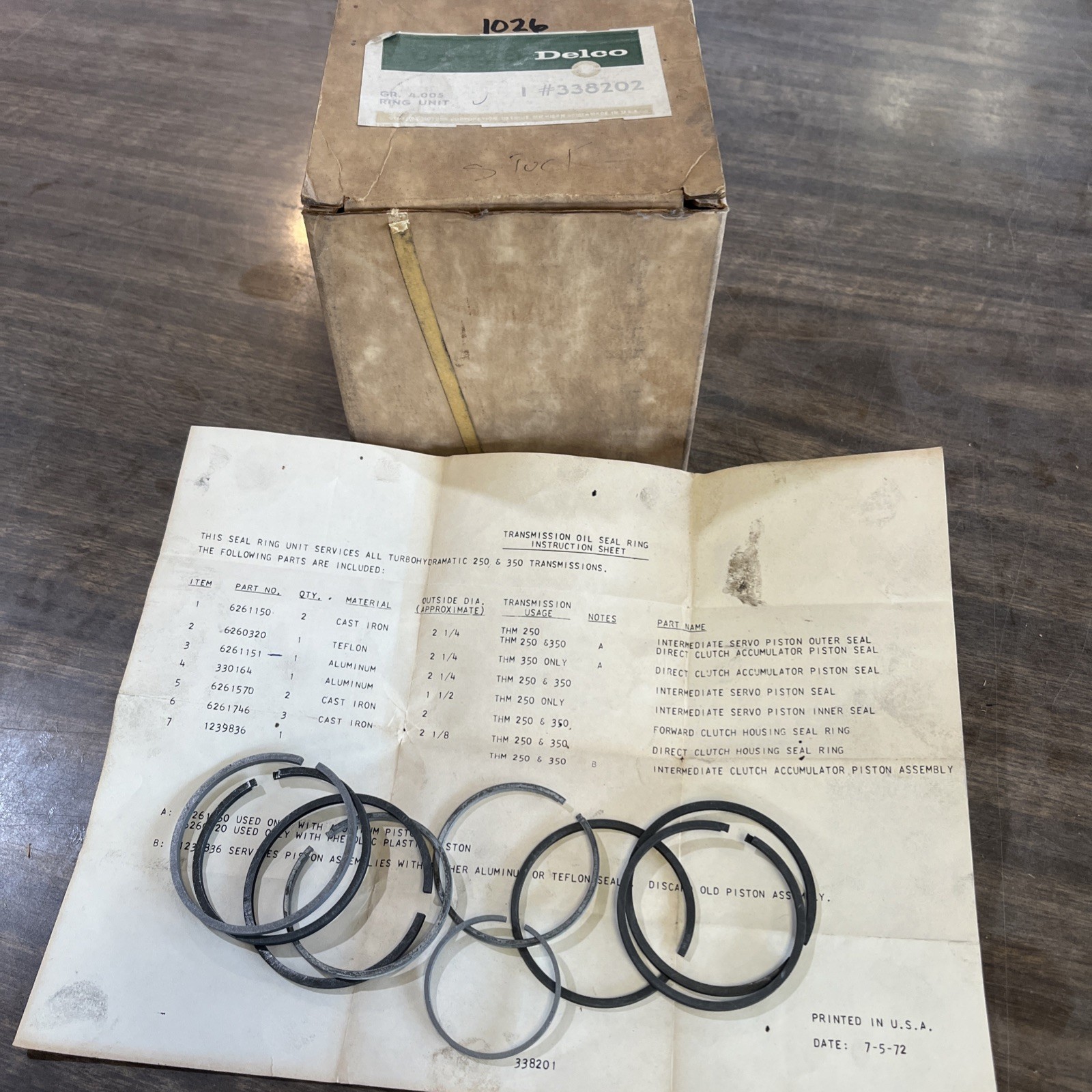 NOS 1969-1981 GM Transmission Oil Seal Ring Unit GM 338202