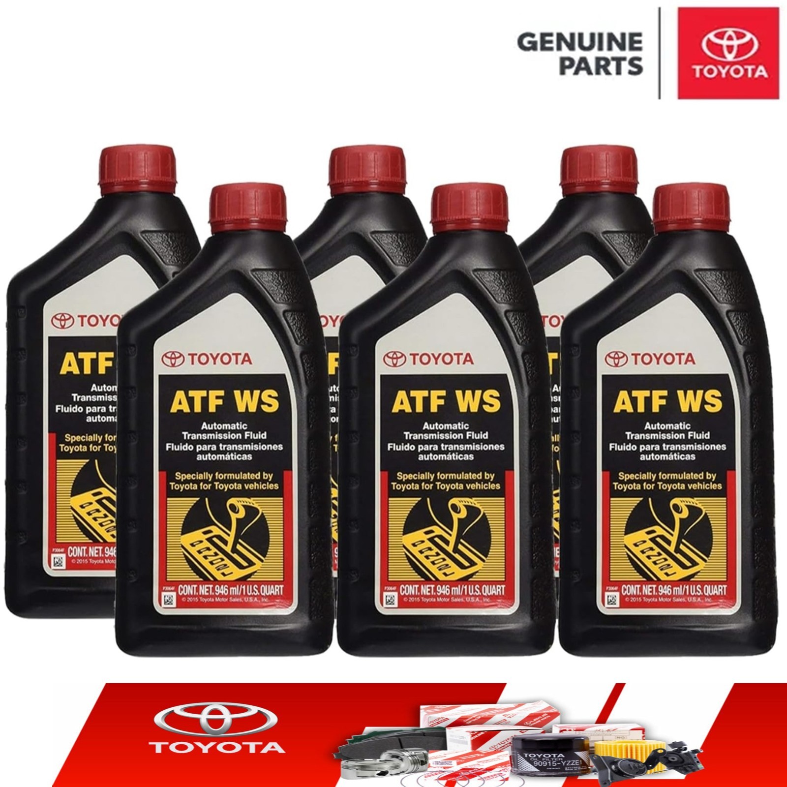Toyota Lexus Sion ATF WS Transmission Fluid 00289-ATFWS OEM Case of 6 Quarts