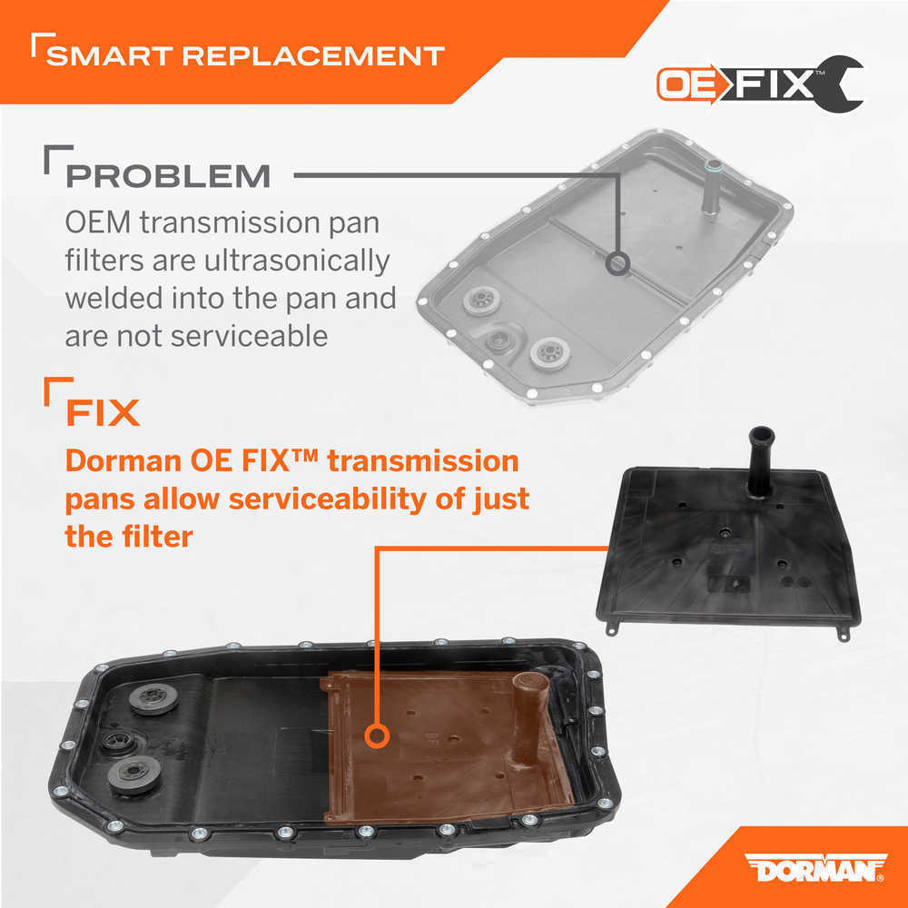 Transmission Oil Pan Dorman 265-850 with Drain Plug, Gasket, Bolts