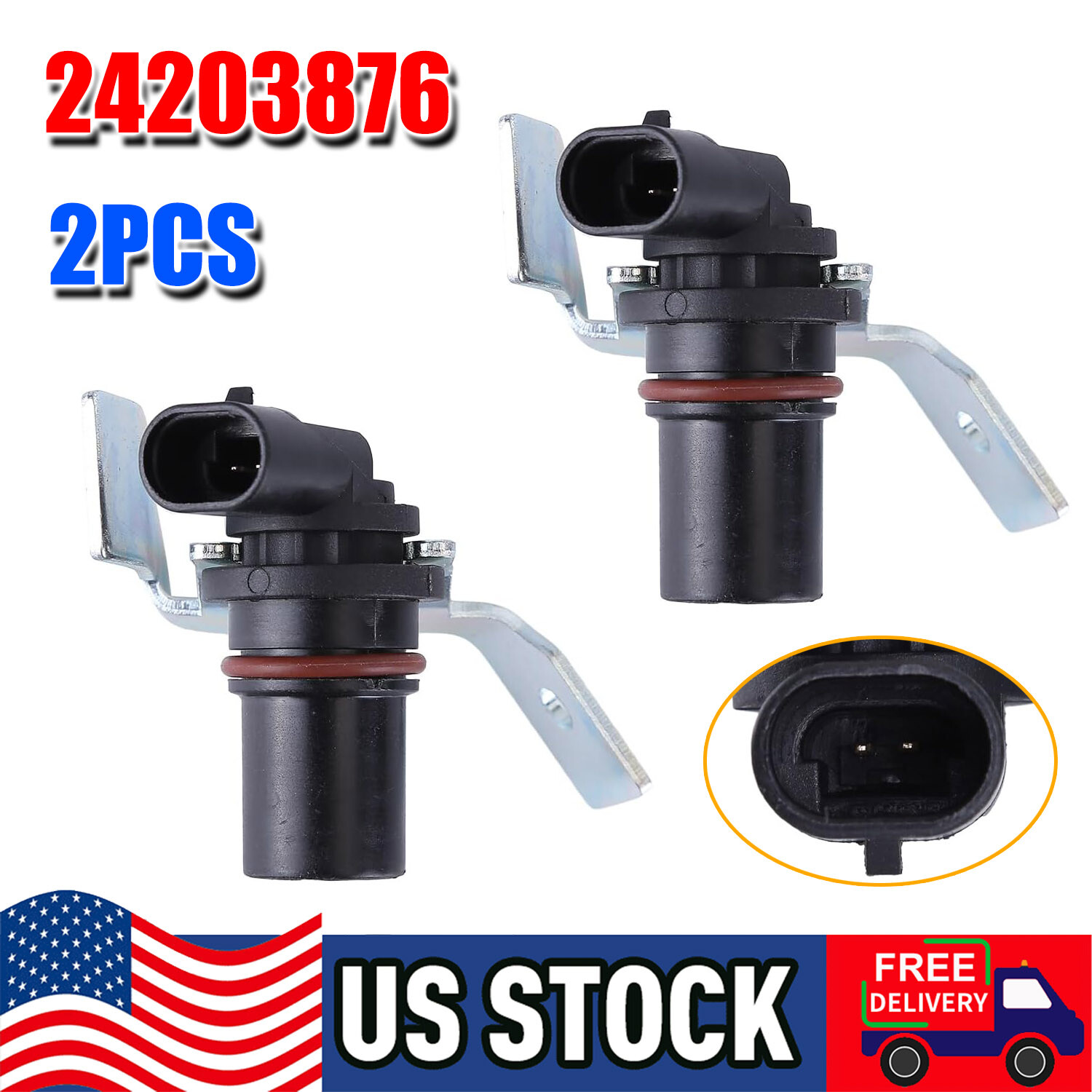 New 2PCS 4L80E Input & Output Speed Sensors 24203876