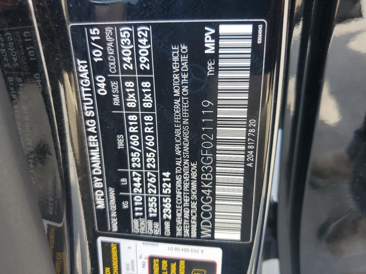 Automatic Transmission 253 Type GLC300 AWD Fits 16 MERCEDES GLC-CLASS 5252671