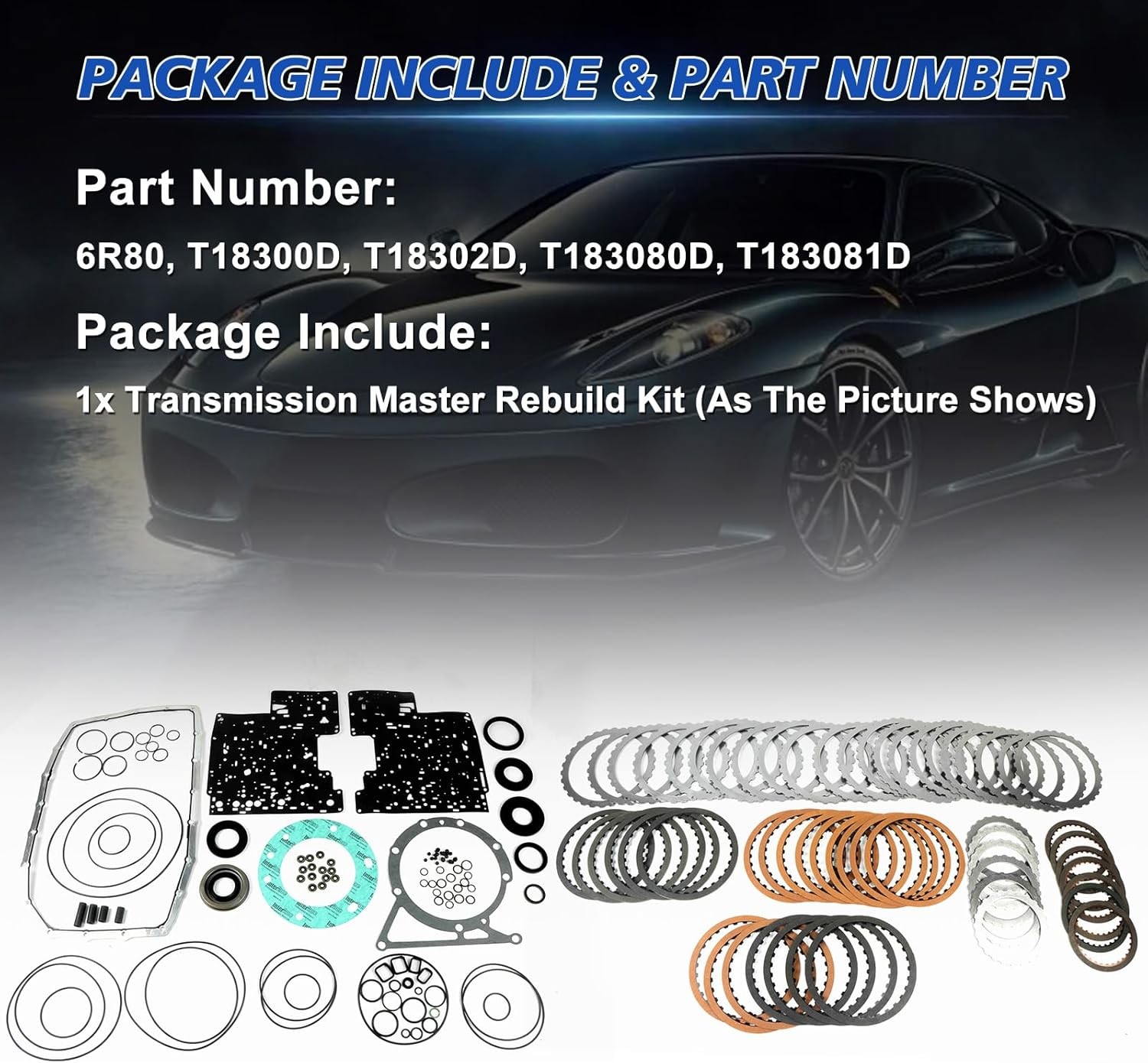 6R80 Auto Transmission Master Rebuild Kit Clutch Plates For Ford Mustang Ranger