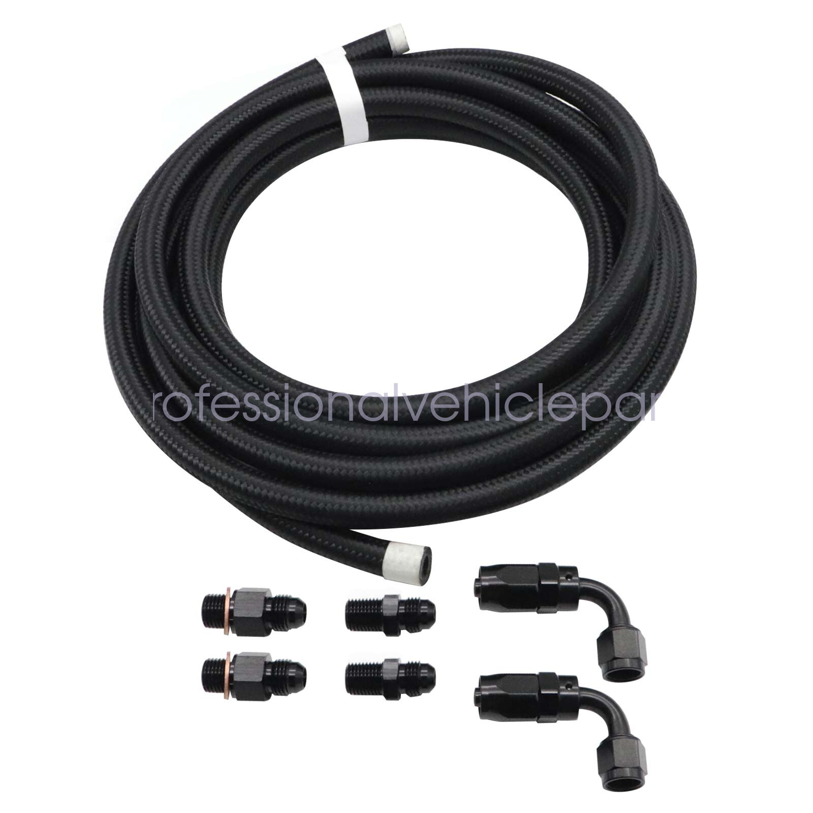 Black -6 AN Steel Braided 4L60E 4L65E Automatic Transmission Cooler Line Kit