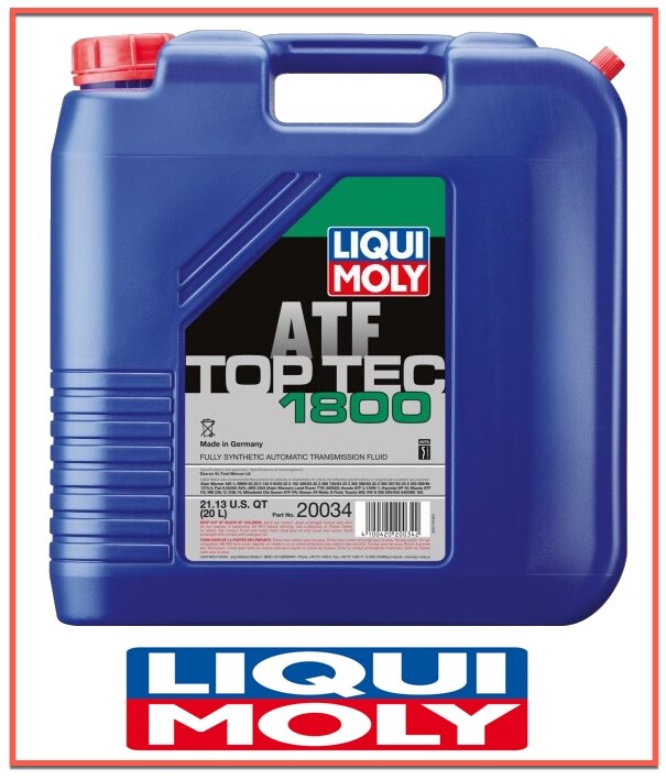 20 Liter/Qt Top Tec ATF 1800 LIQUI MOLY Fully Synthetic for Dexron VI Mercon LV