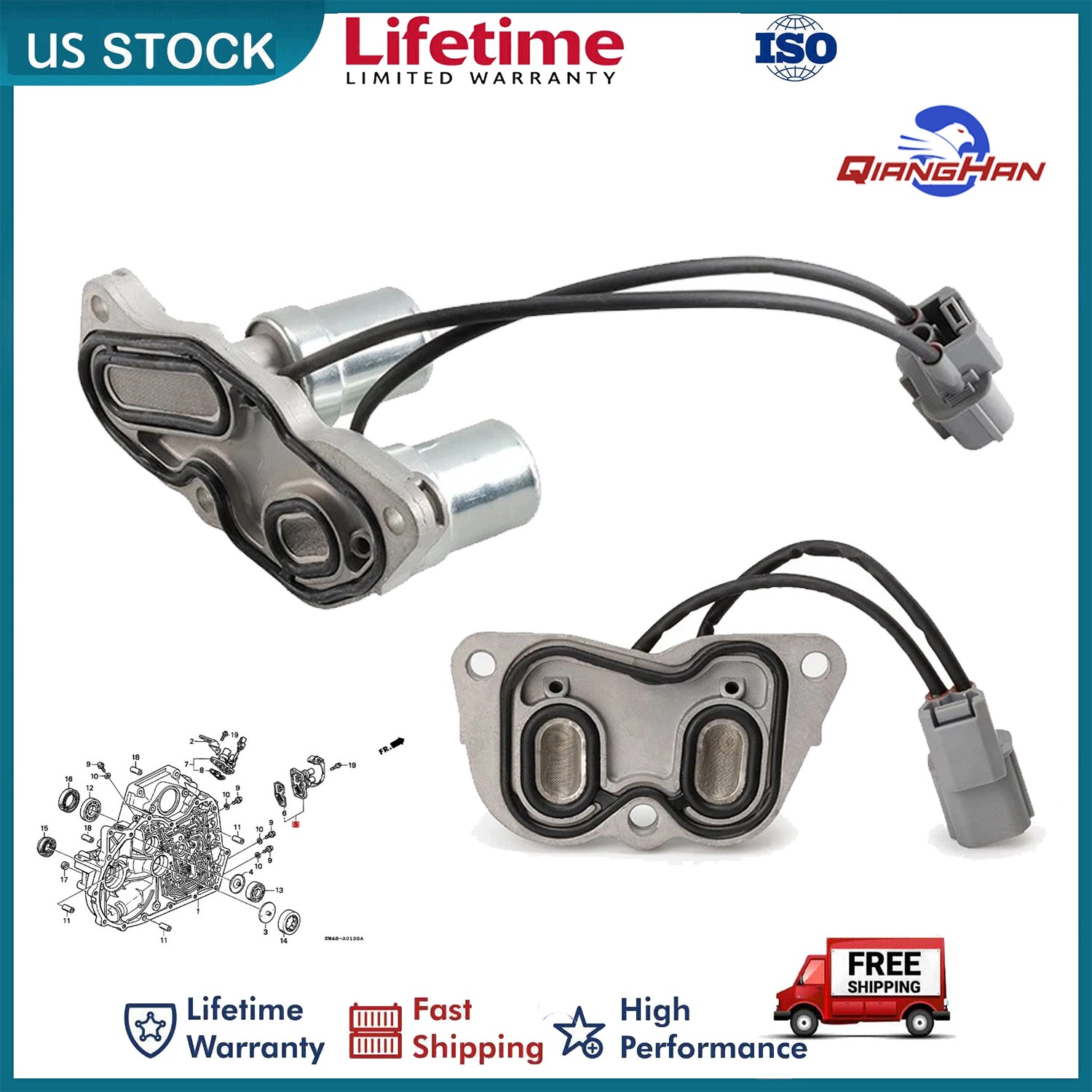 Transmission Control Shift & Lock up Solenoids Set For Honda, 4-Cylinder Acura