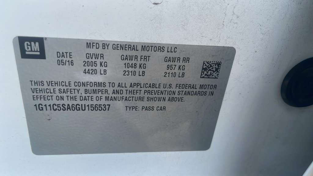 Automatic Transmission VIN 1 4th Digit Limited Fits 16 MALIBU 457946
