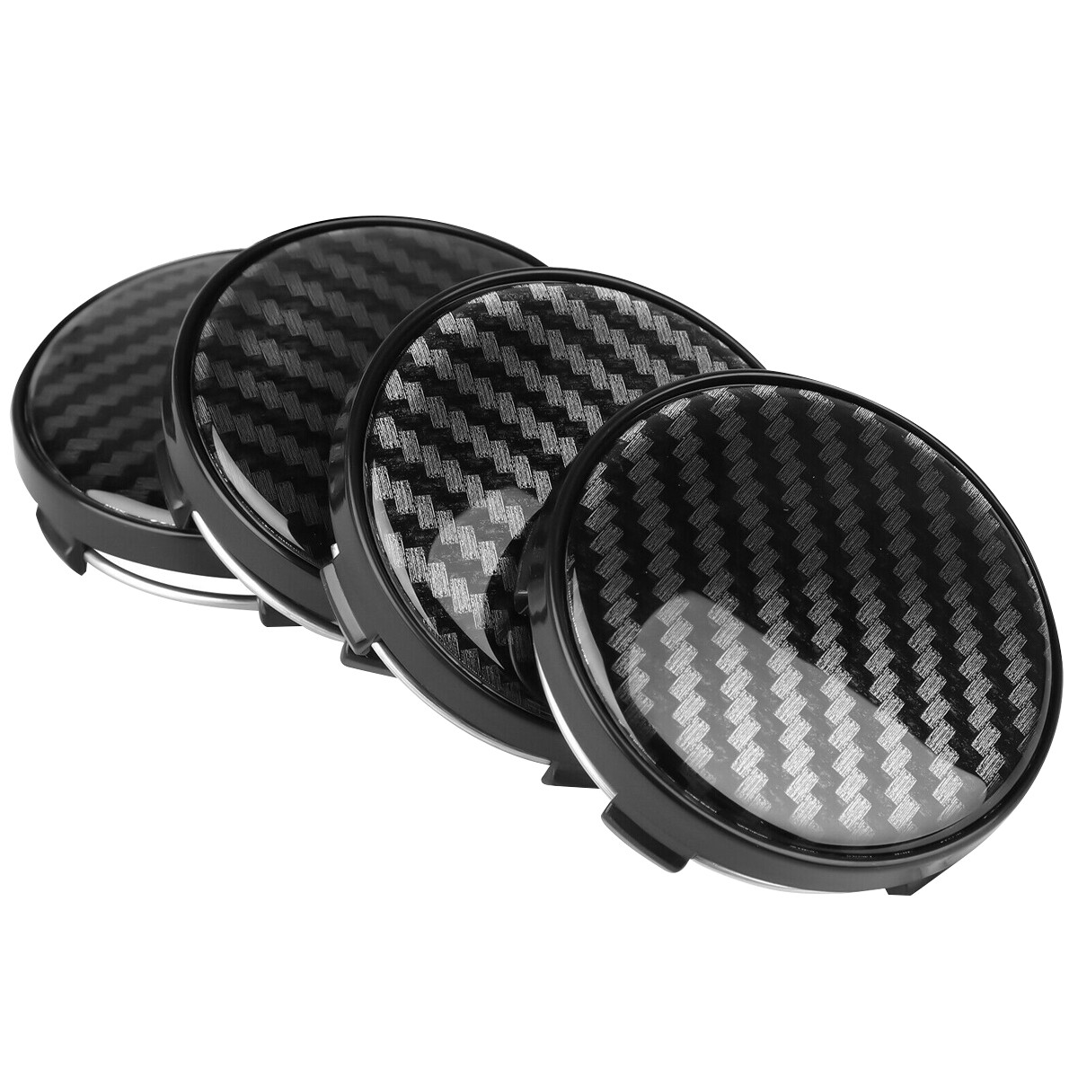 4Pcs Carbon Fiber Look Car Wheel Hub Center Caps Cover 60MM Universal Auto SUV