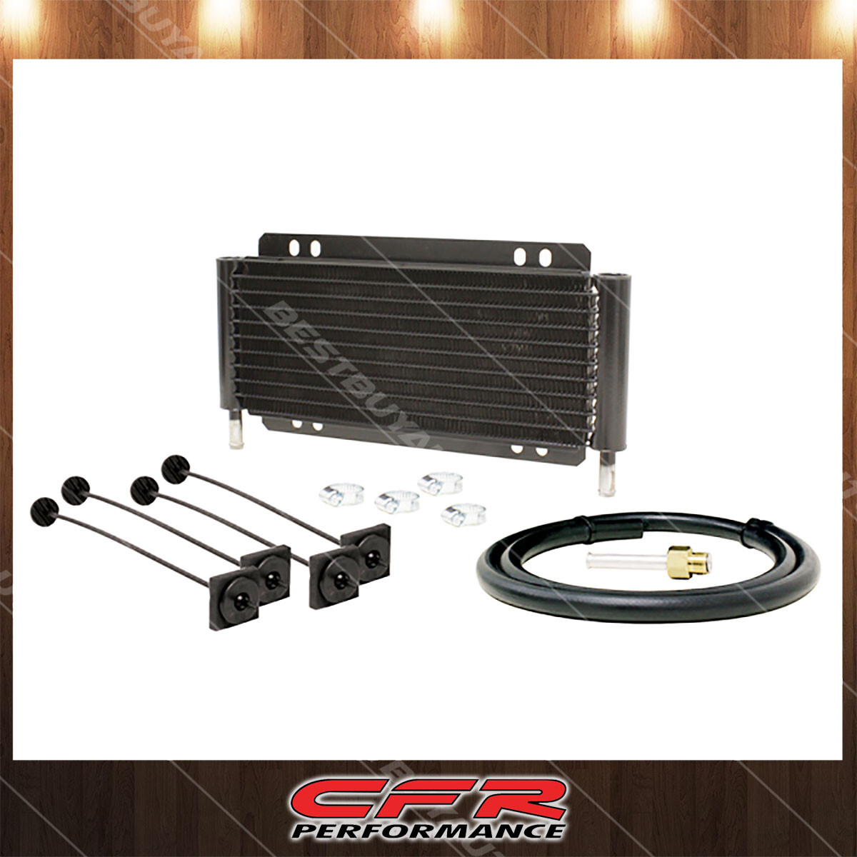 Cobra-Tek Fits Universal Transmission Oil Cooler 11″ X 4.25″ Chevy d Black