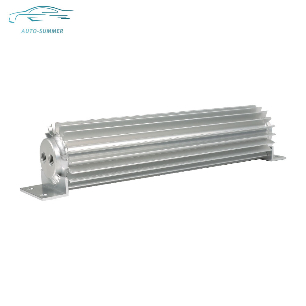 Dual Pass Aluminum Finned Transmission Oil Cooler 12″ For Universal Fitment