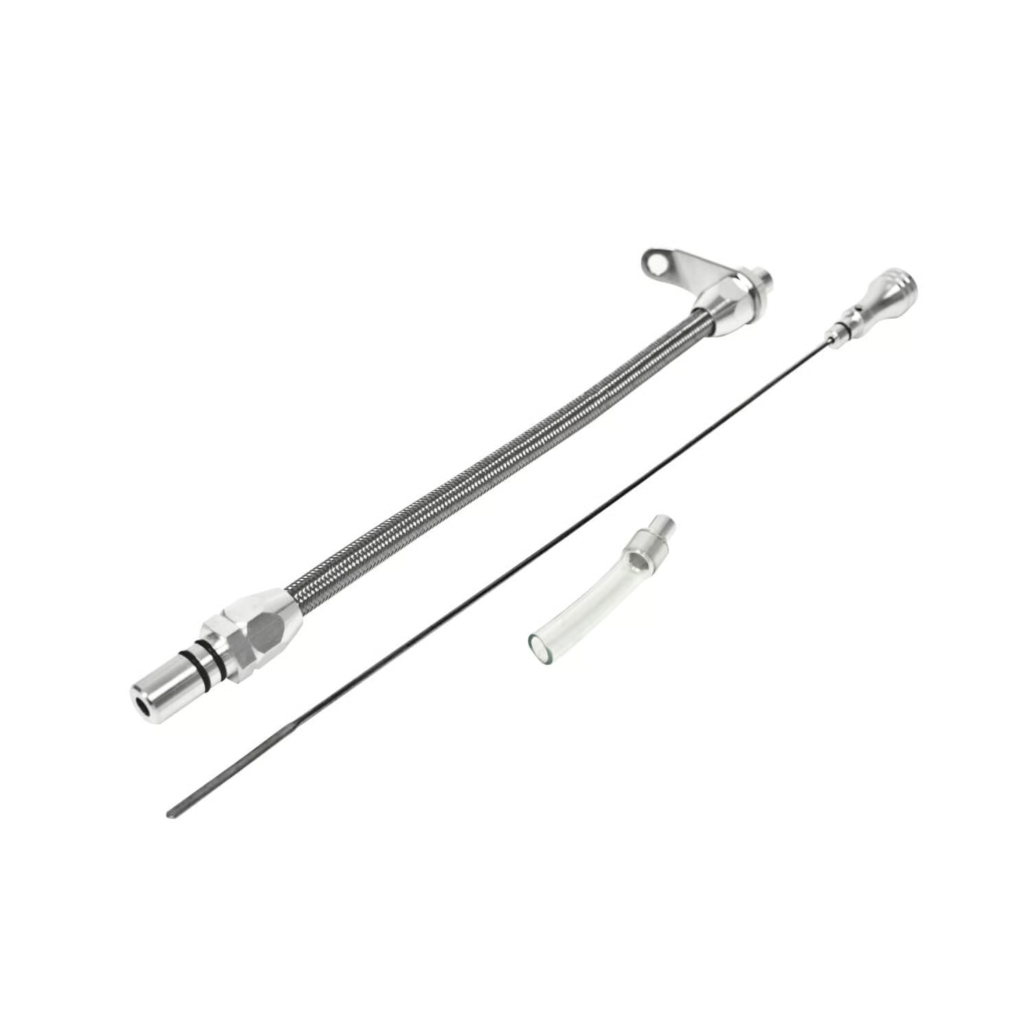 B&M 22166 Billet Aluminum/Stainless Steel Braided Transmission Dipstick