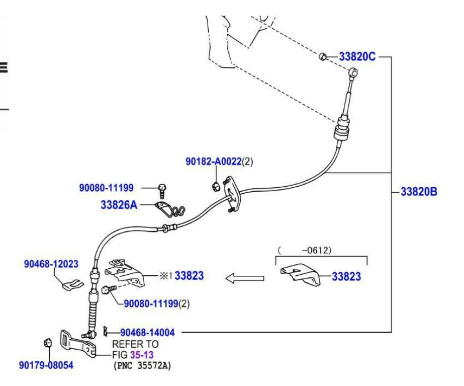 33820-08020 Gear Shift Cable Transmission Shifter Cable for Toyota Sienna 04-10