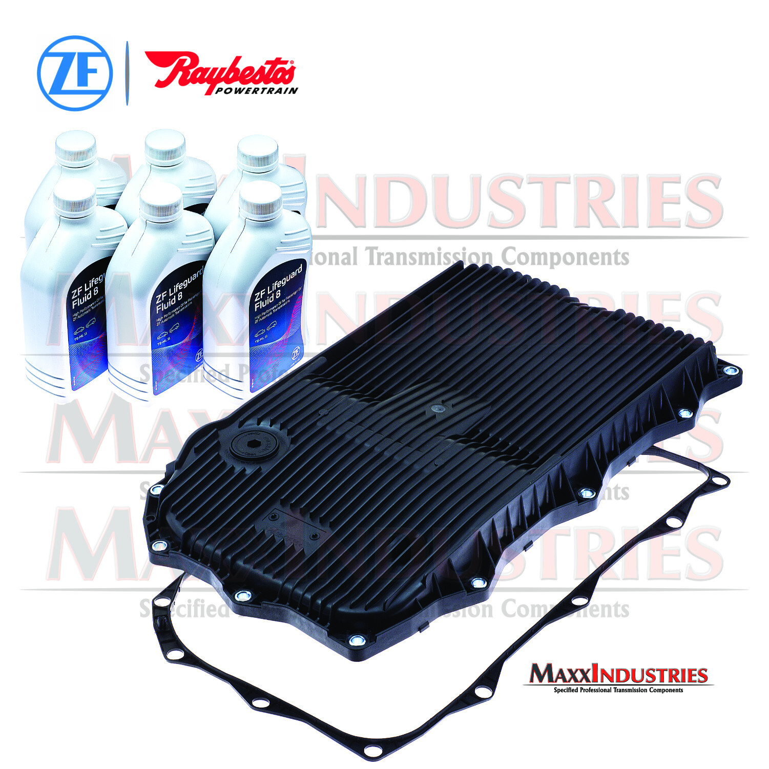 for RAM JEEP Charger 8sp Transmission Fluid Service Kit Pan w Filter + ZF8 Fluid
