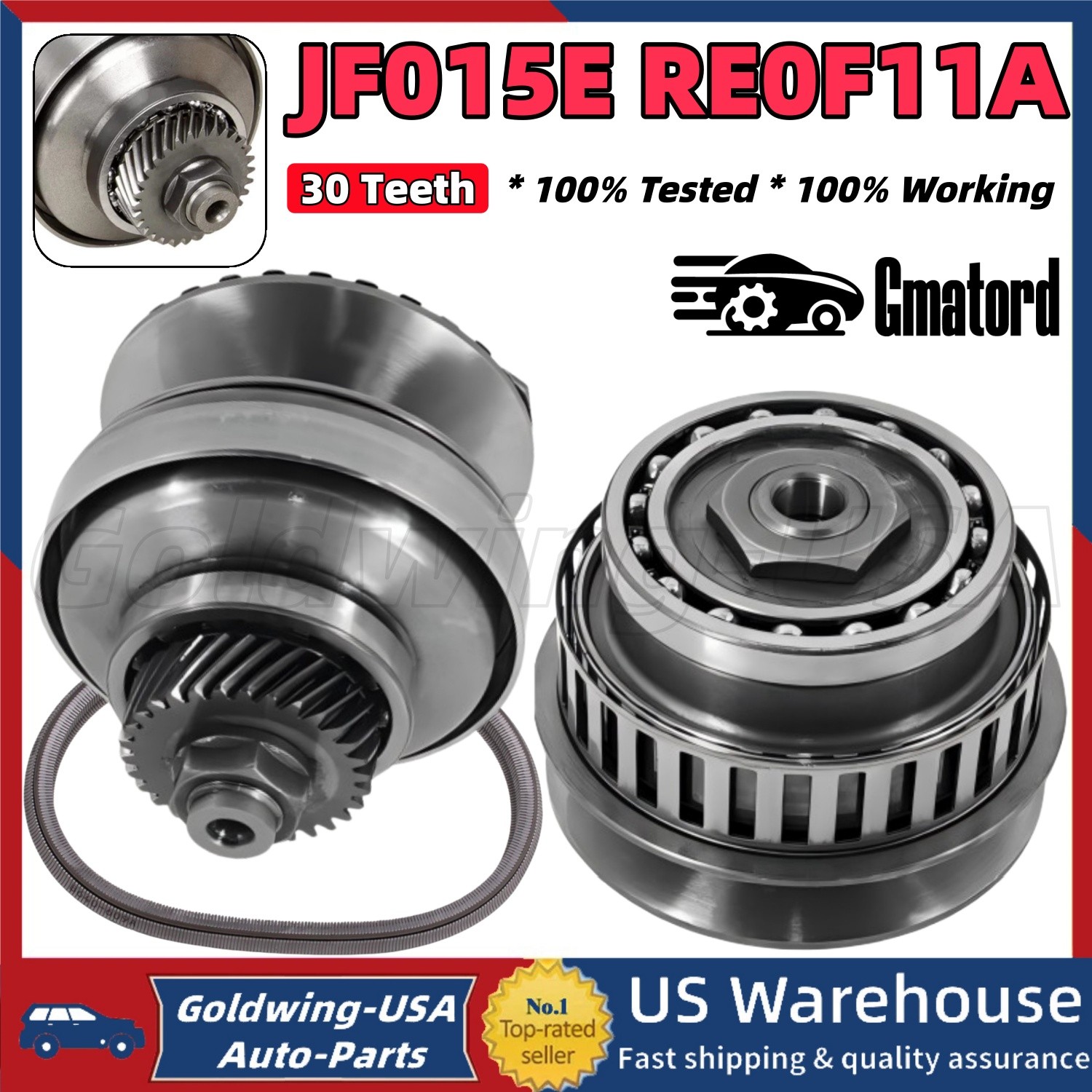 🚗30T CVT Transmission Pulley w/ Belt Chain Kit 901068 For Nissan JF015E RE0F11A