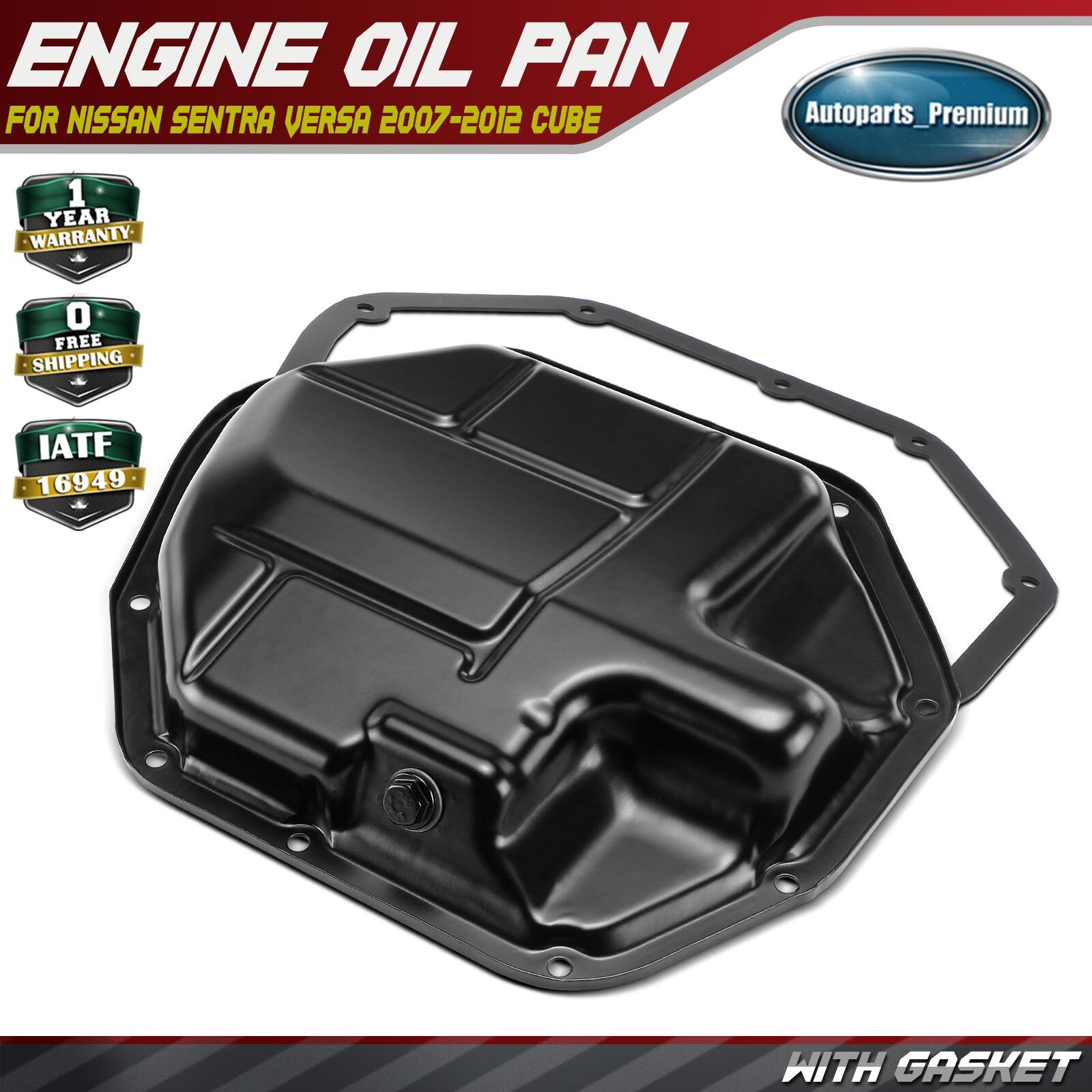 New Engine Oil Pan with Gasket for Nissan Sentra Versa 2007-2012 Cube 2009-2014