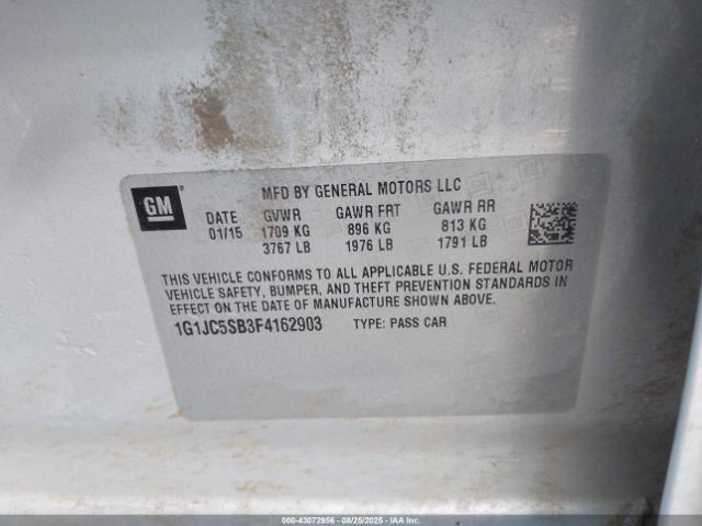 Automatic Transmission 1.4L LT Fits 15 SONIC 431883