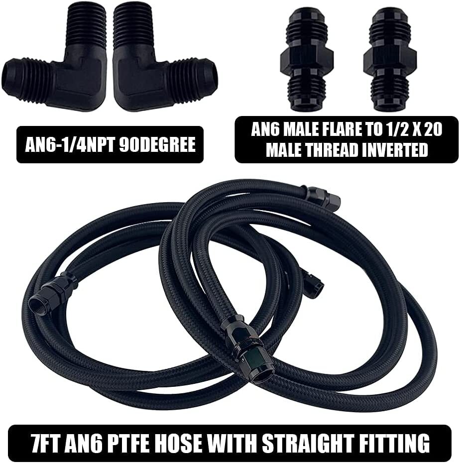 For GM 4L60E 4L65E TH350 TH400 Automatic Transmission Cooler 6AN Hose Line Kit