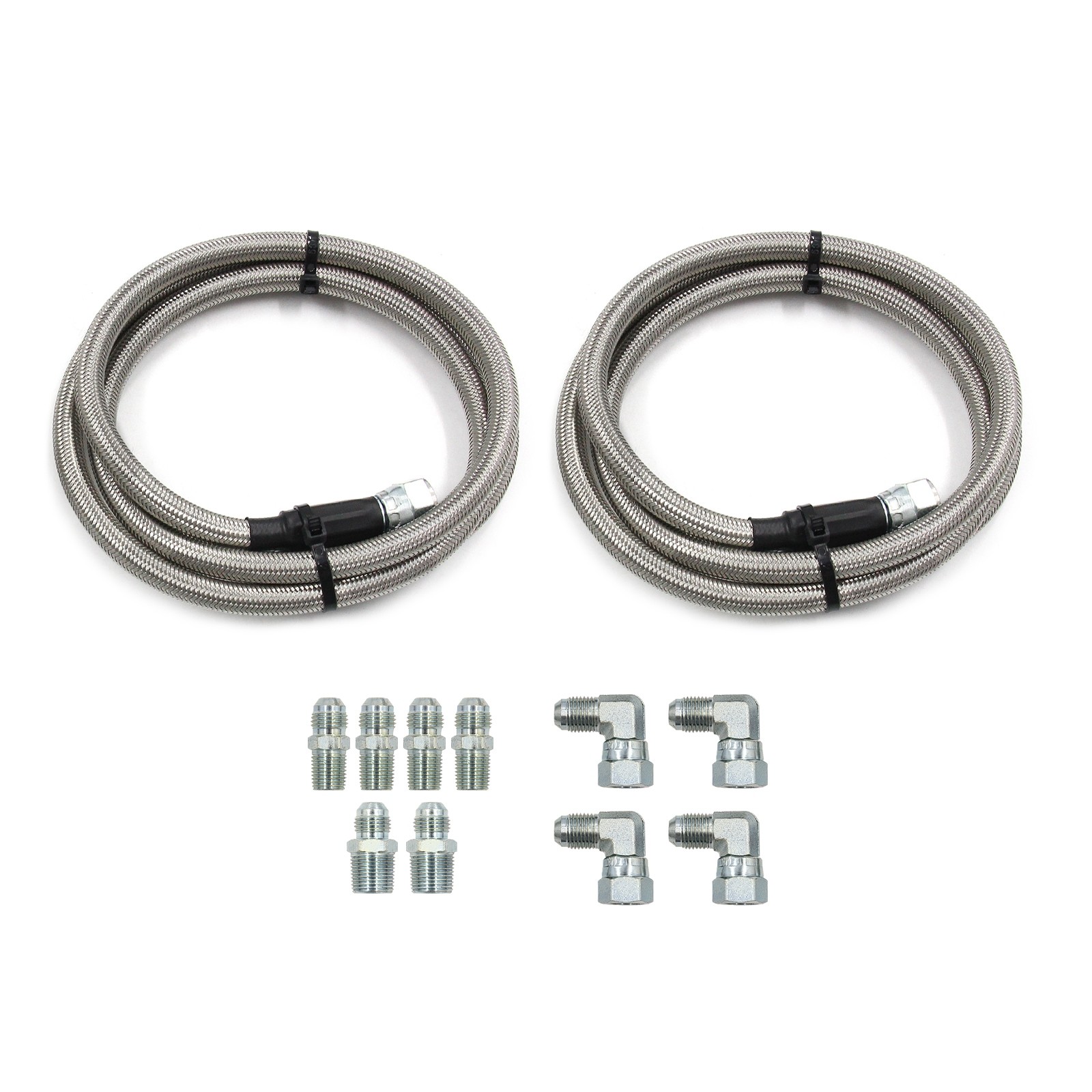 52″ Length SS Braided Transmission Cooler Hose Lines For TH350 700R4 TH400