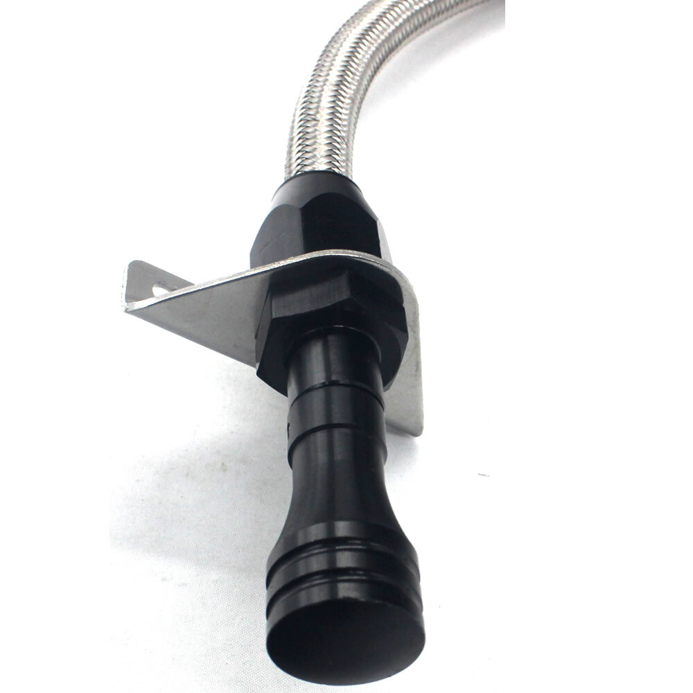 For Chevy GM TH-350/TH-400 Flexible Transmission Dipstick Firewall Mount Black